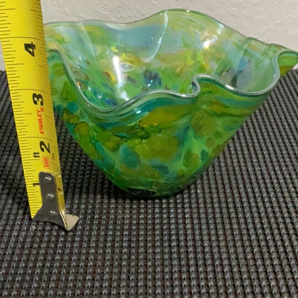 Glass Eye green glass bowl. Made in USA - Picture 9 of 9